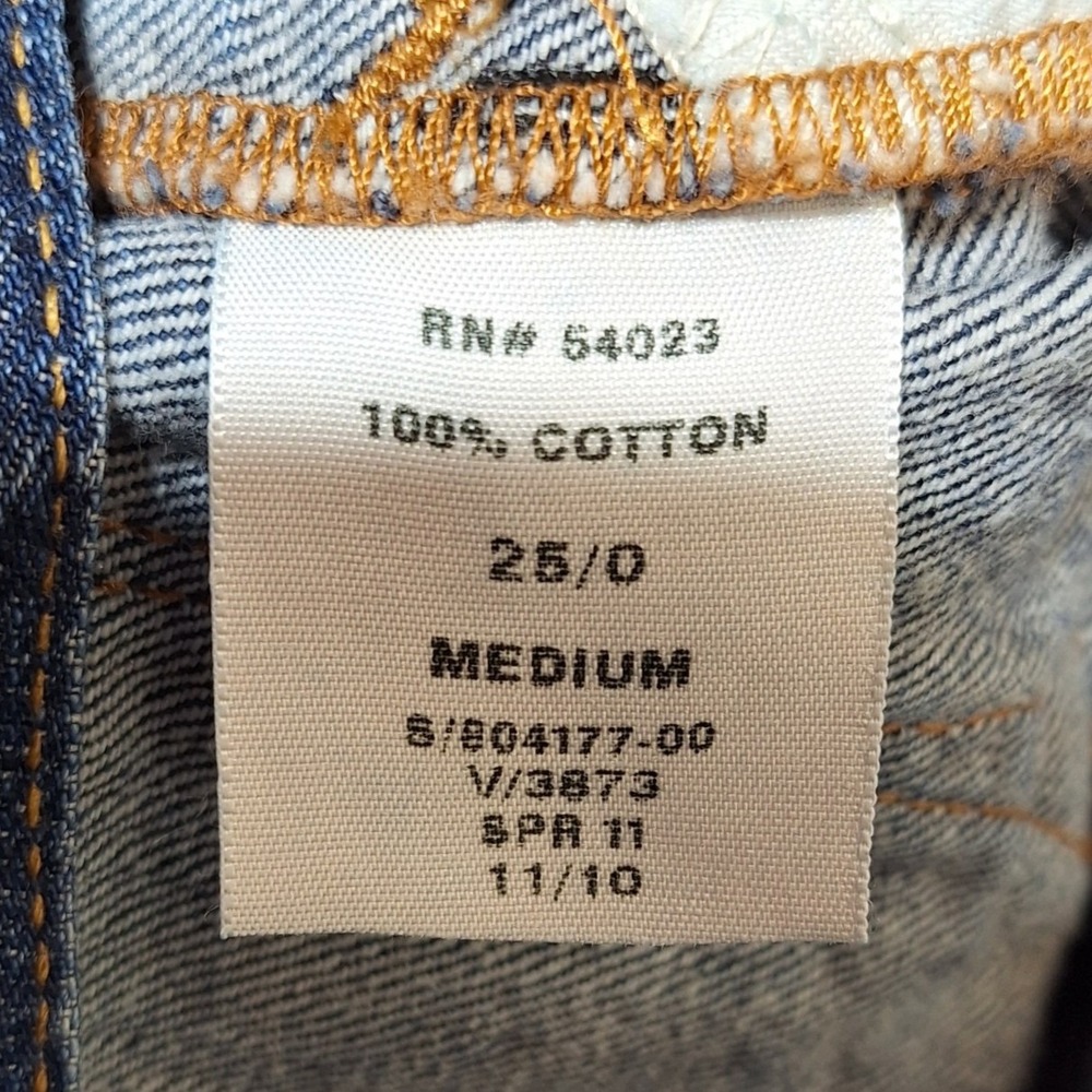 Gap 1969 Denim Mini Skirt Women's 25/0 Blue Button Fly Raw Hem Distressed Short - Picture 5 of 7